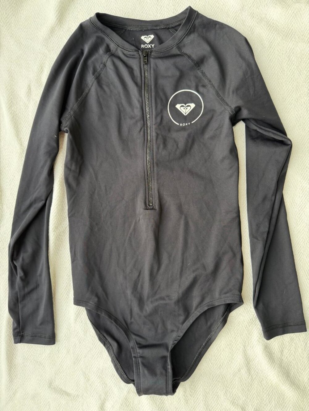 Roxy Long Sleeve Rashguard Onesie Women's S Black Surf Swim
